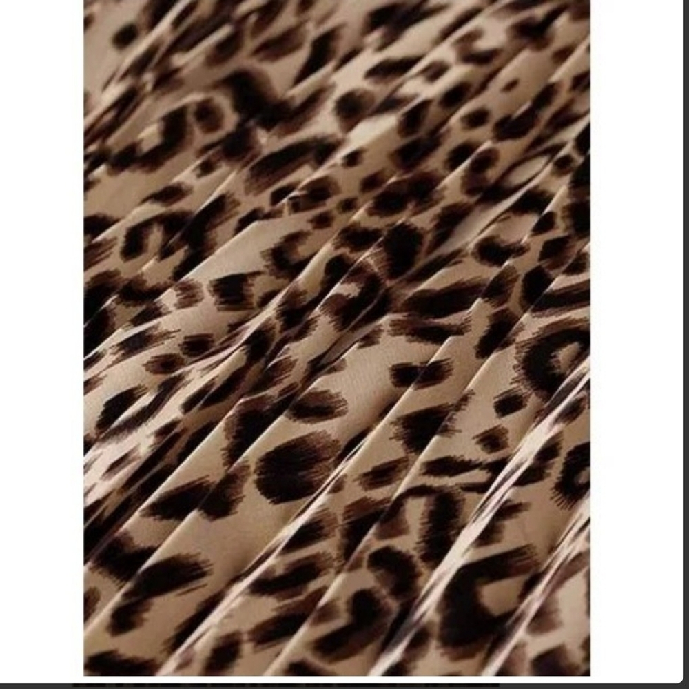 Bold Leopard Print A Line Maxi Skirt With Elastic Waistbrand Size Medium - Picture 4 of 4